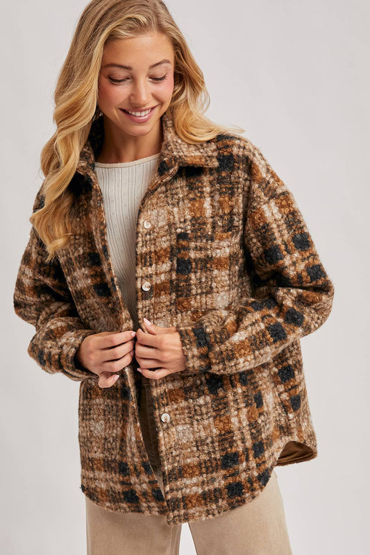 Riley Boucle Plaid Shacket