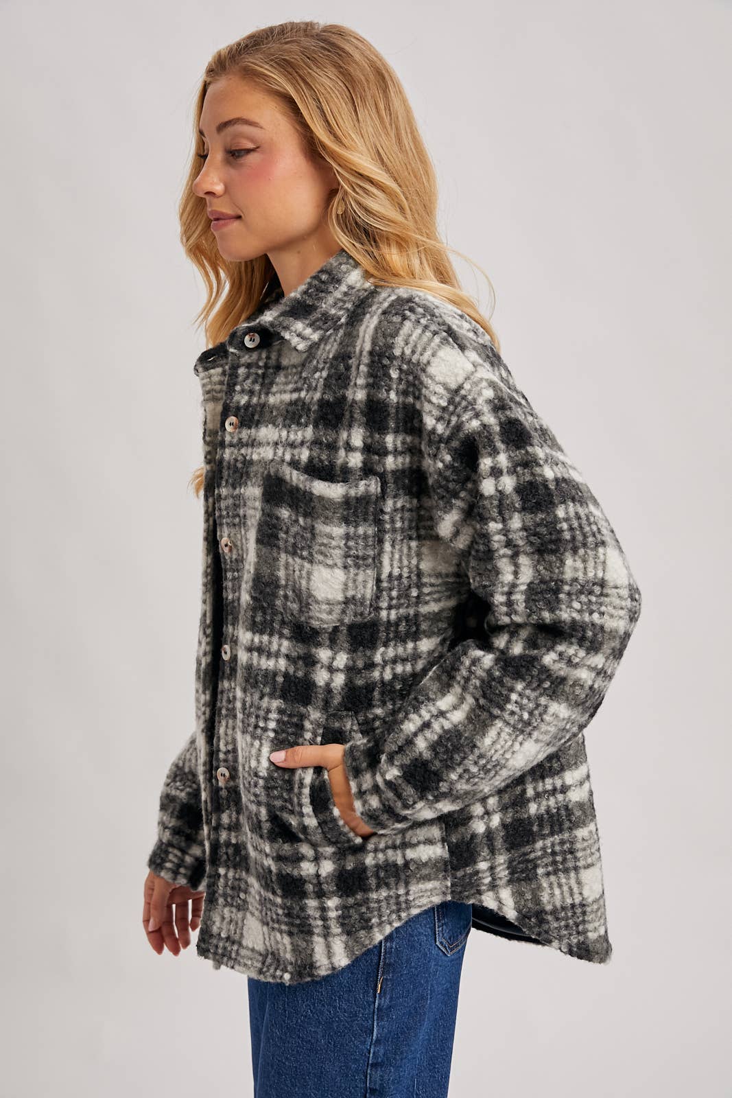 Riley Boucle Plaid Shacket