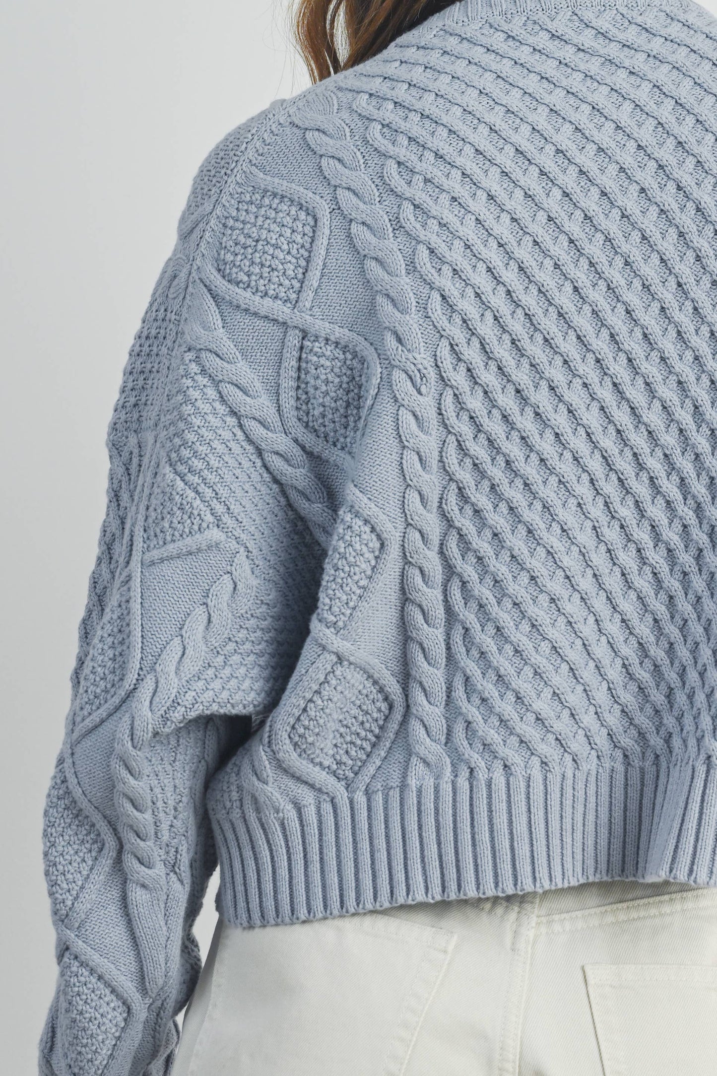 Leona Solid Cable Knit Sweater