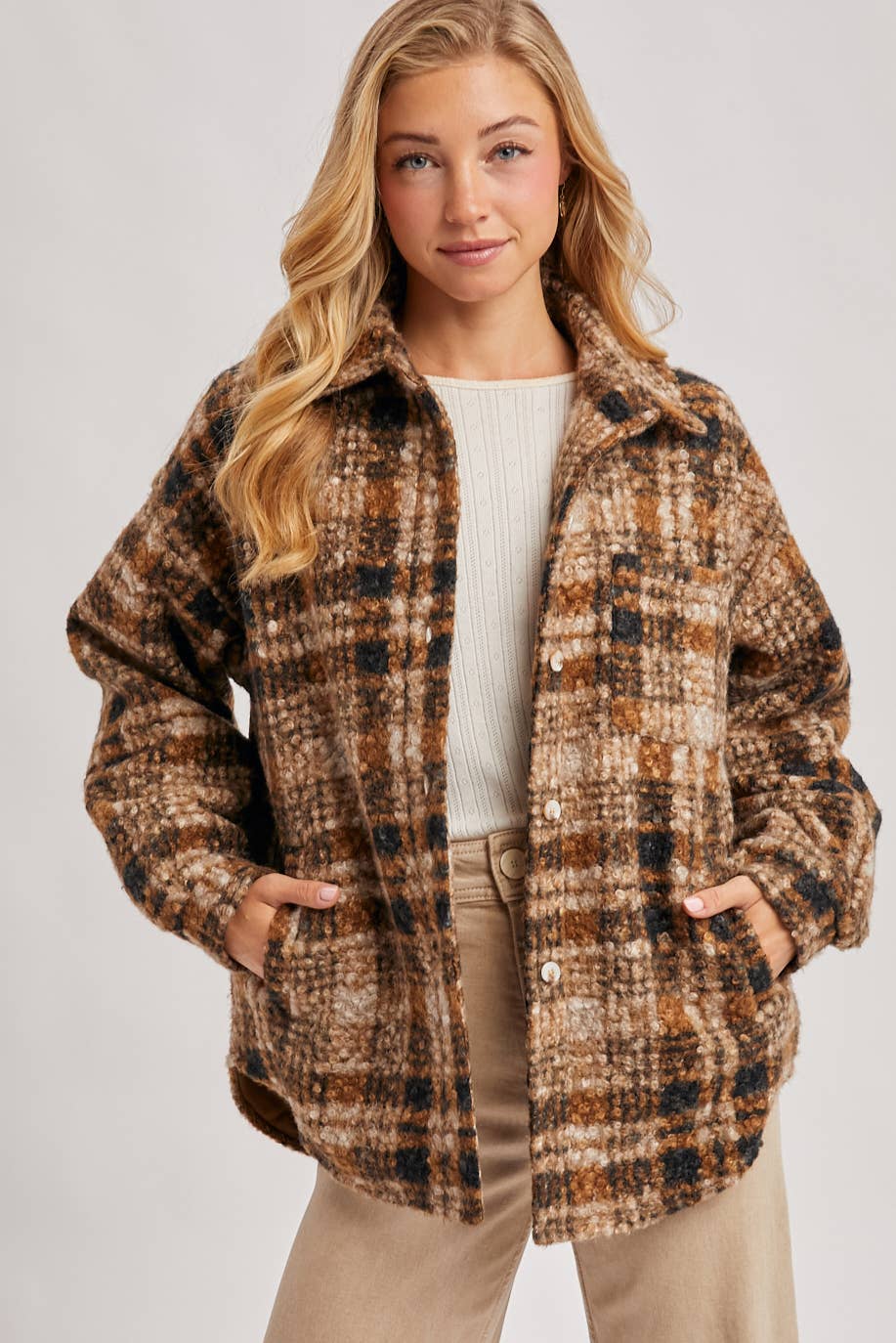 Riley Boucle Plaid Shacket