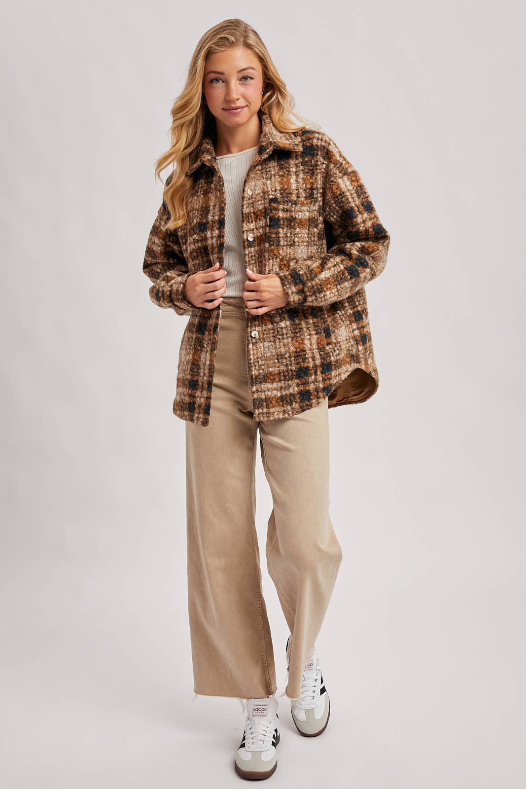 Riley Boucle Plaid Shacket