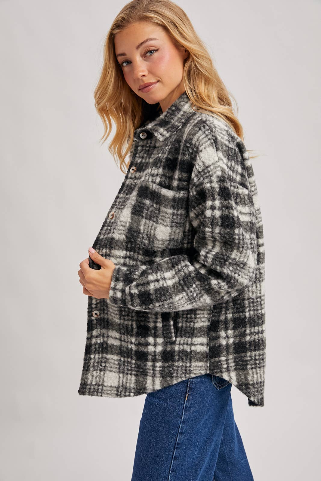 Riley Boucle Plaid Shacket