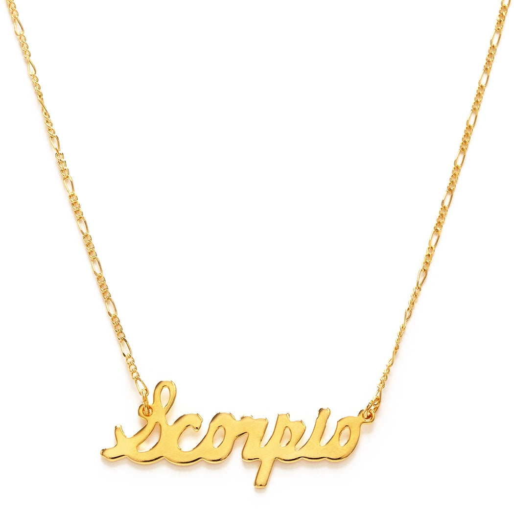 Zodiac Script Necklace