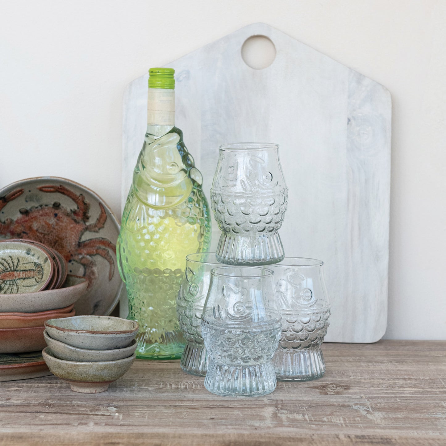 Pressed Glass Fish Glass