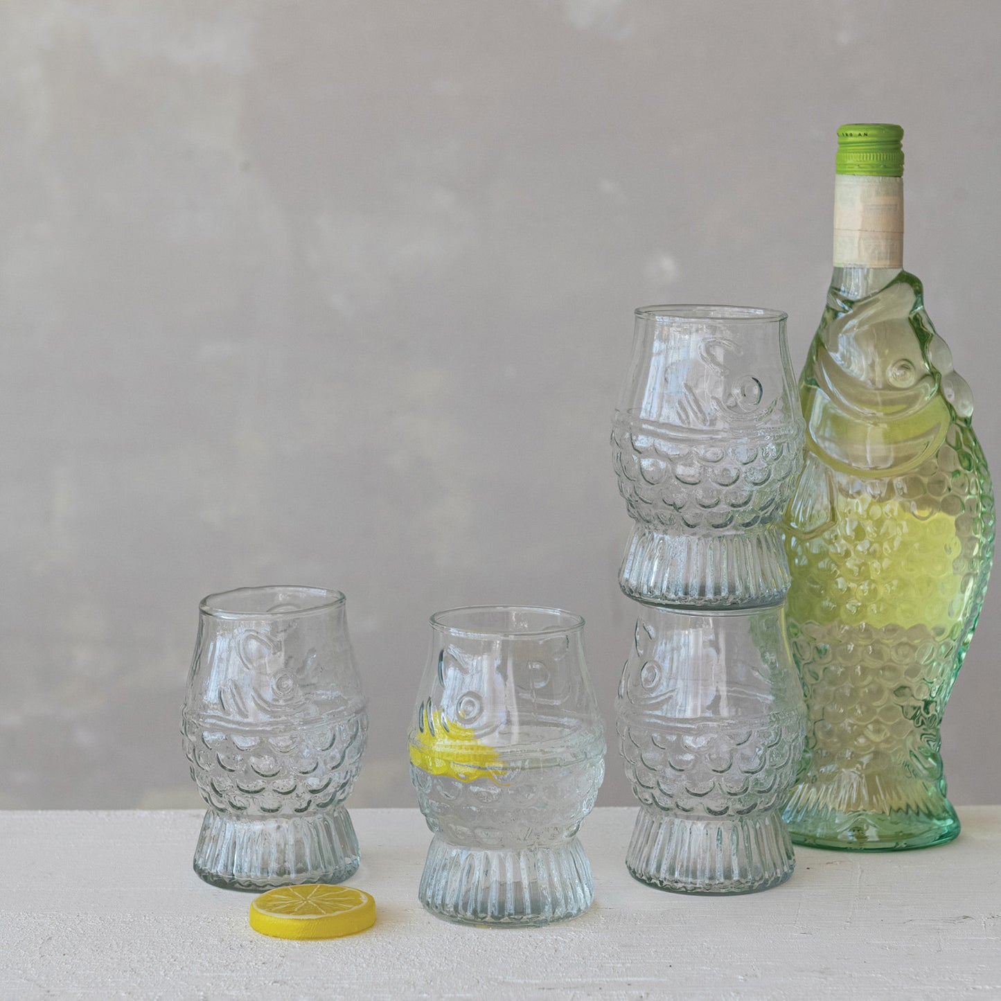 Pressed Glass Fish Glass