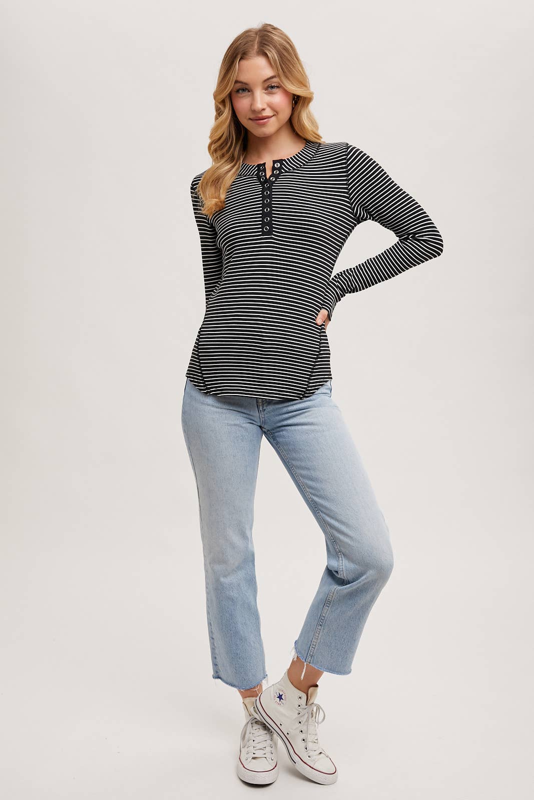 Hailey Snap Front Henley Shirt