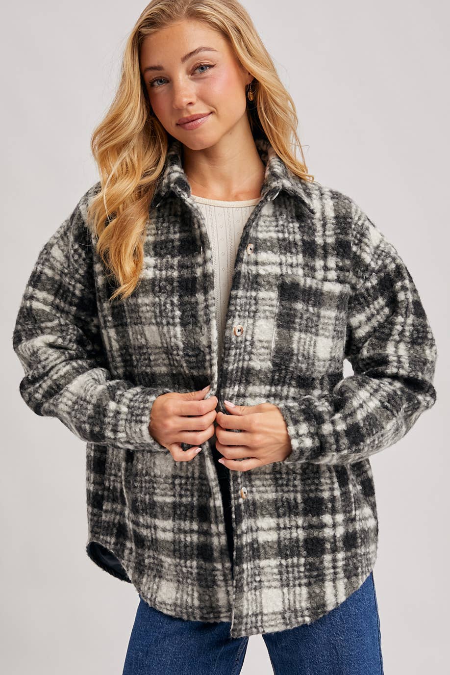Riley Boucle Plaid Shacket