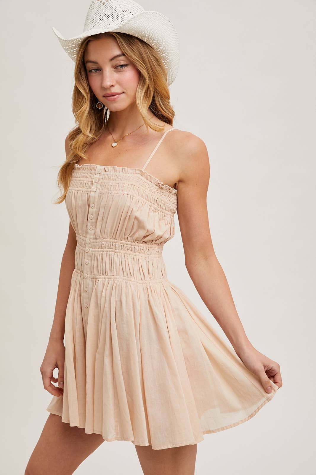 Mags Smocked Sleeveless Mini Dress