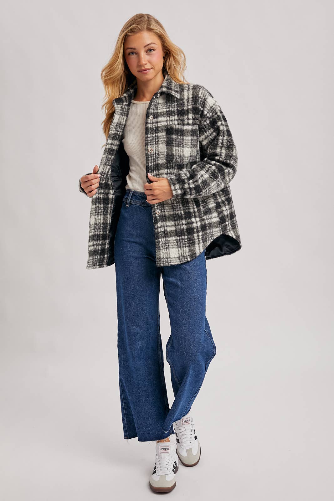 Riley Boucle Plaid Shacket