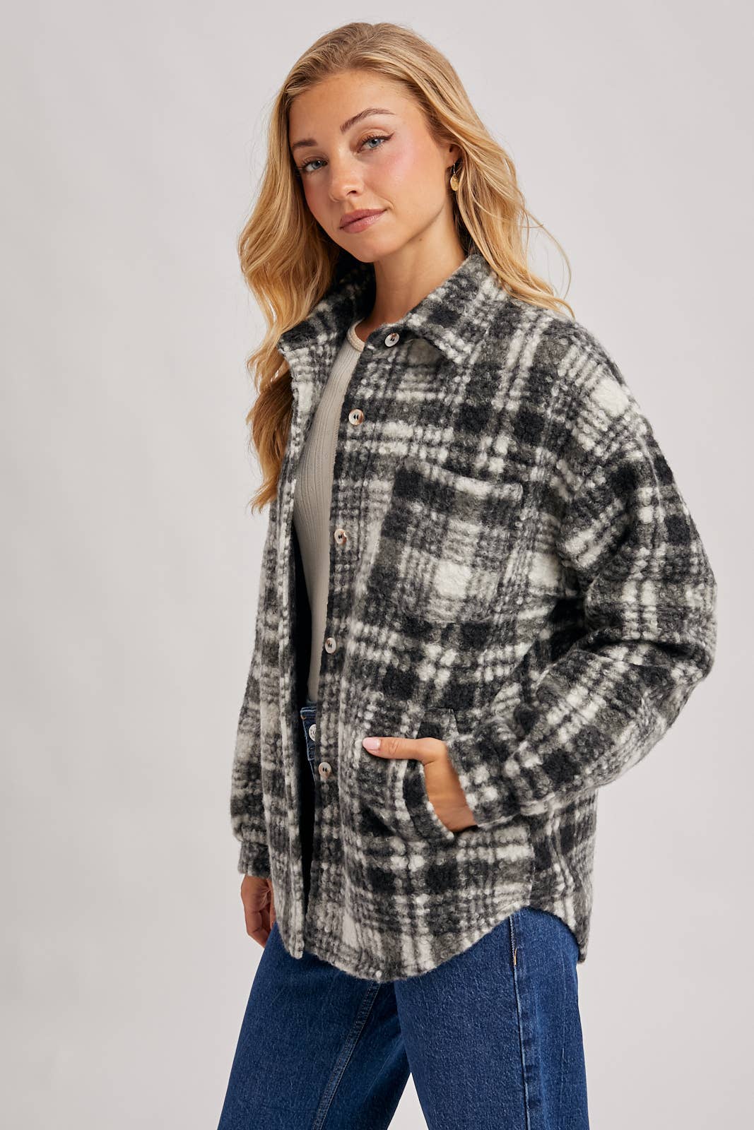 Riley Boucle Plaid Shacket