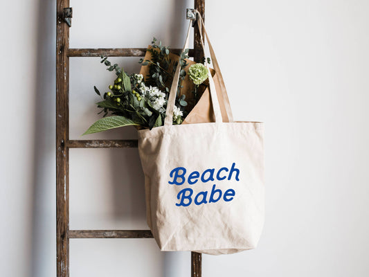 Beach Babe Cotton Canvas Tote Bag