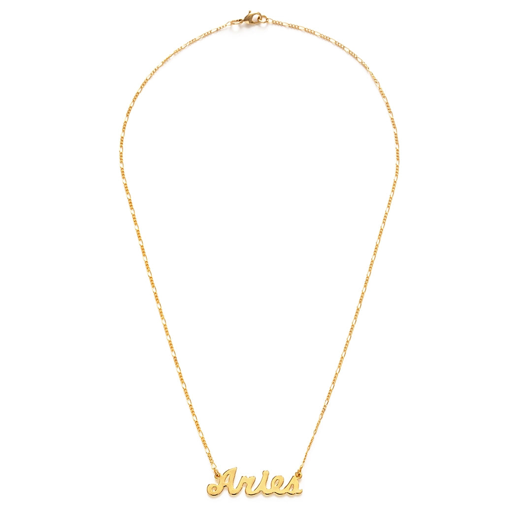 Zodiac Script Necklace