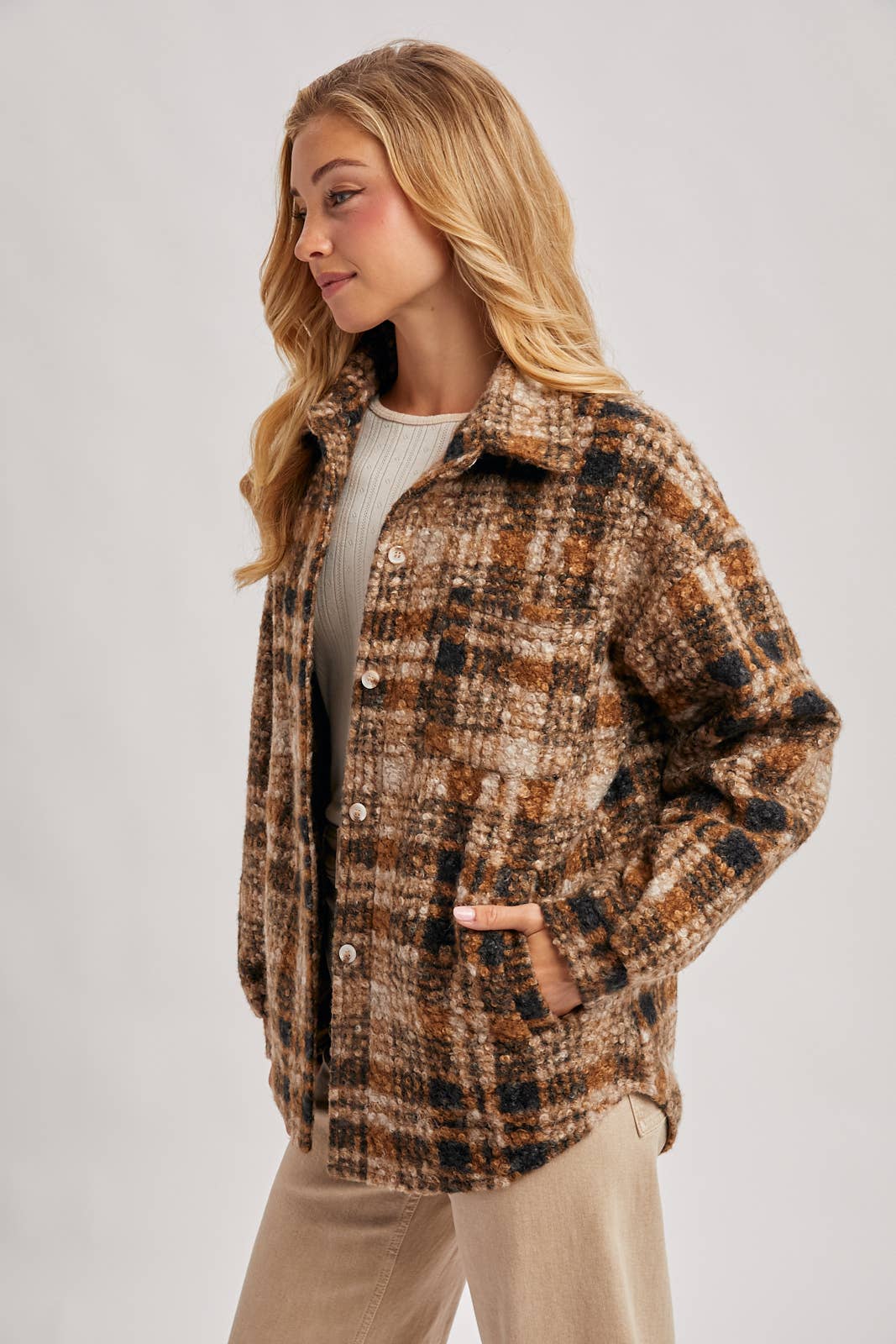Riley Boucle Plaid Shacket