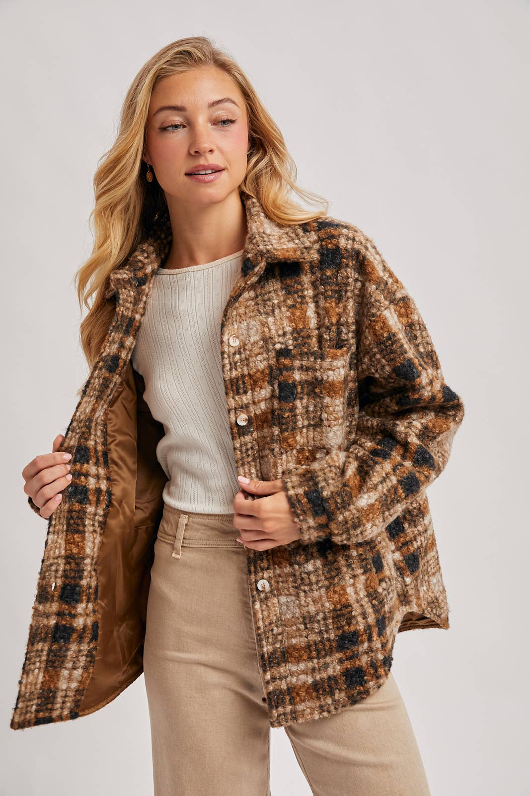 Riley Boucle Plaid Shacket