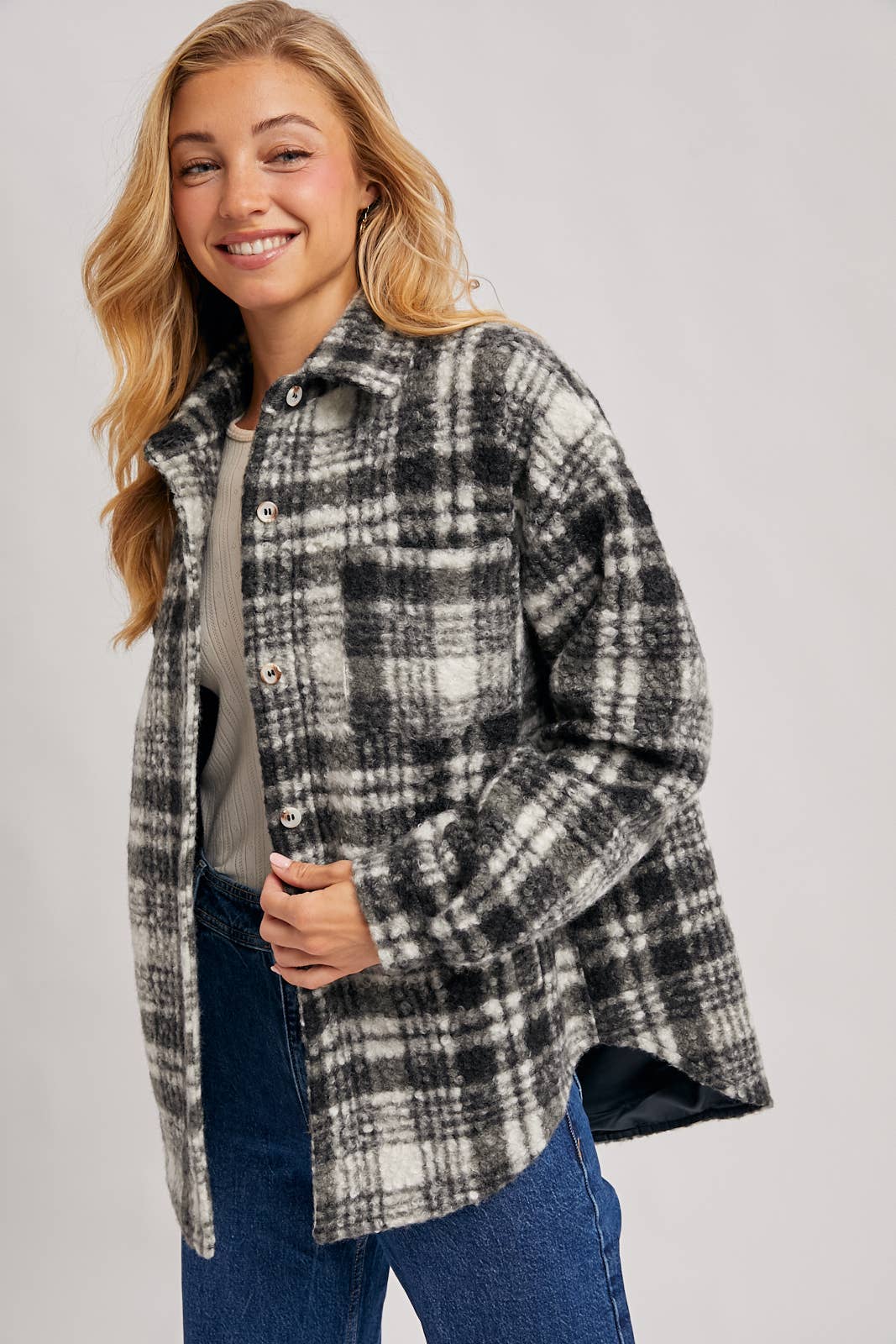 Riley Boucle Plaid Shacket