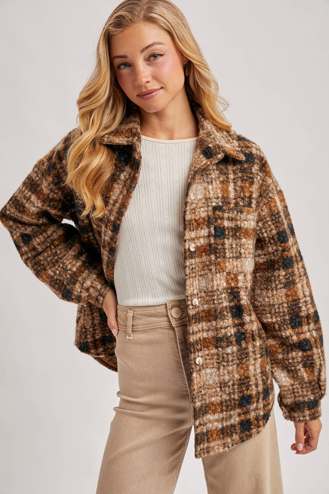 Riley Boucle Plaid Shacket