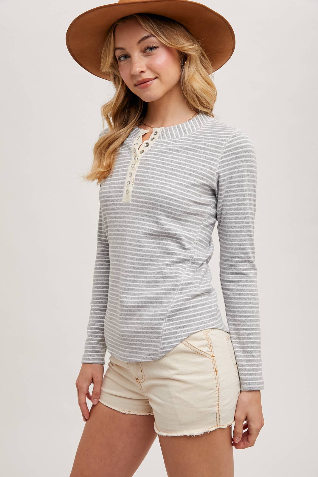Hailey Snap Front Henley Shirt