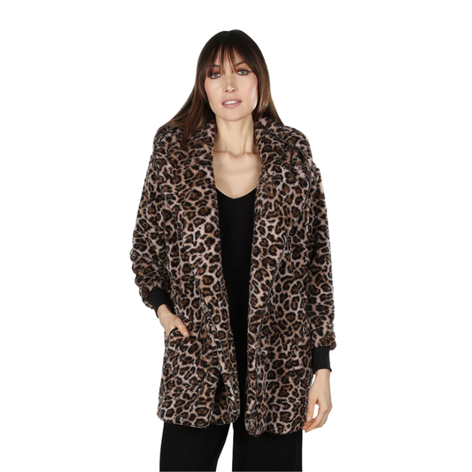 Marly Plush Hooded Cardigan | Leopard