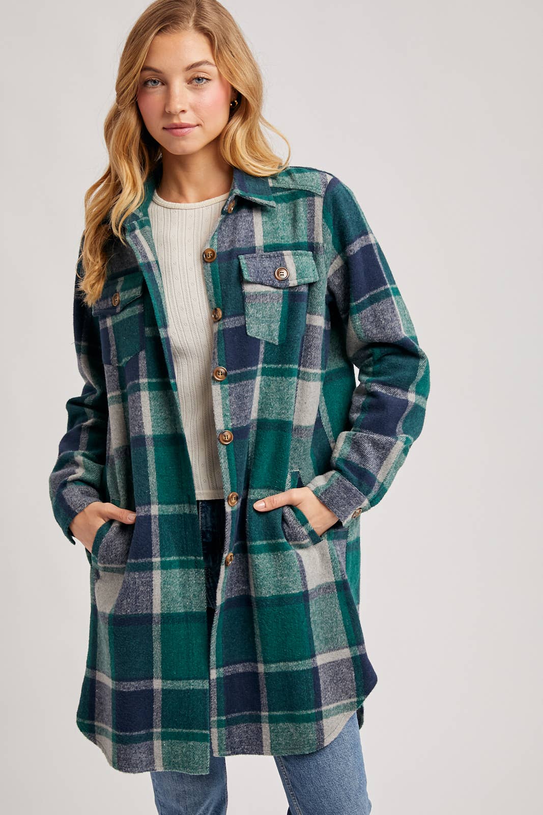 Olena Flannel Longline Shacket