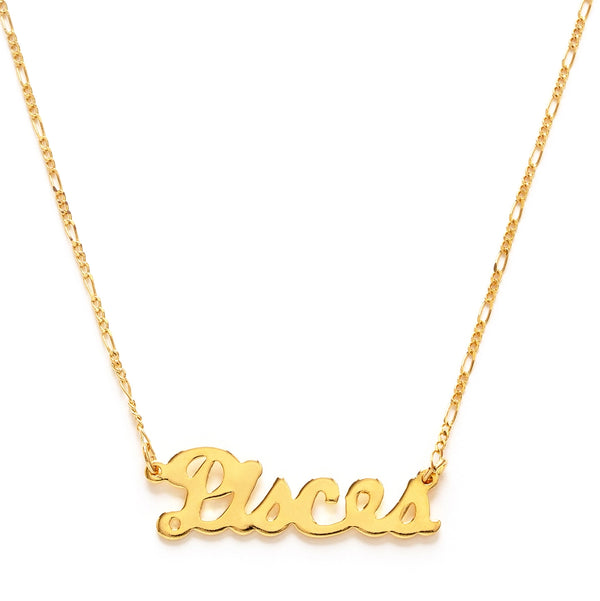 Zodiac Script Necklace