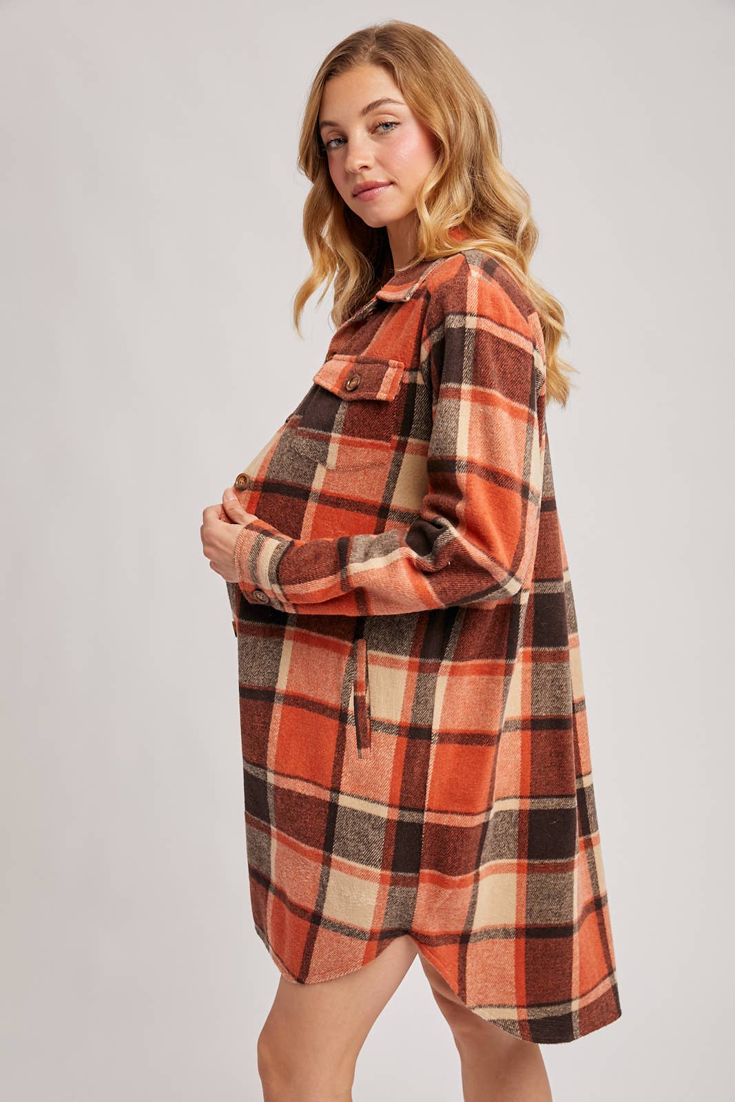 Olena Flannel Longline Shacket