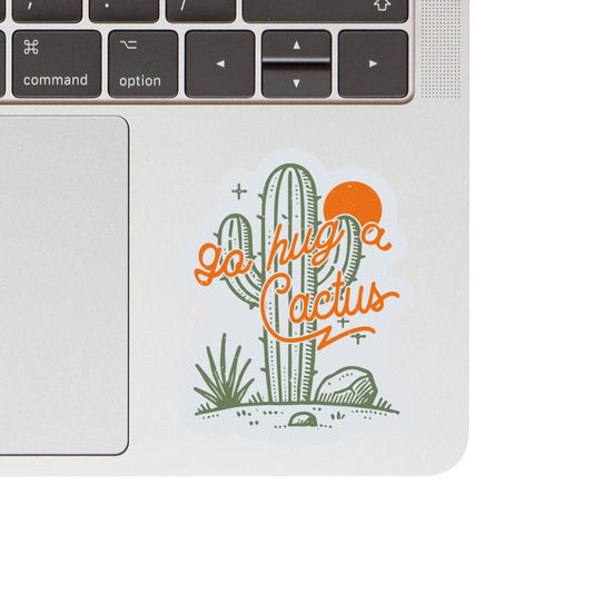 Go Hug A Cactus Vinyl Sticker