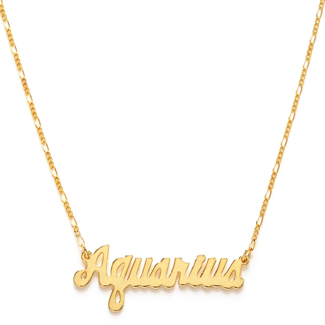 Zodiac Script Necklace