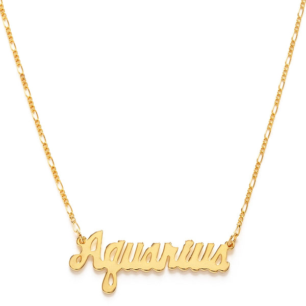 Zodiac Script Necklace