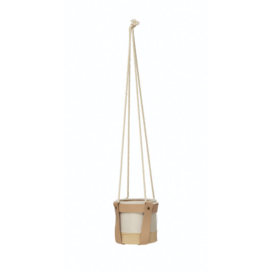 Faux Leather Hanging Planter