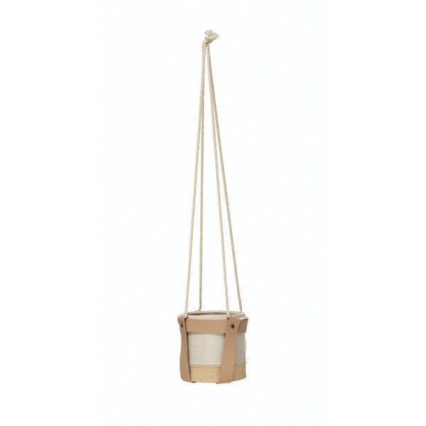 Faux Leather Hanging Planter