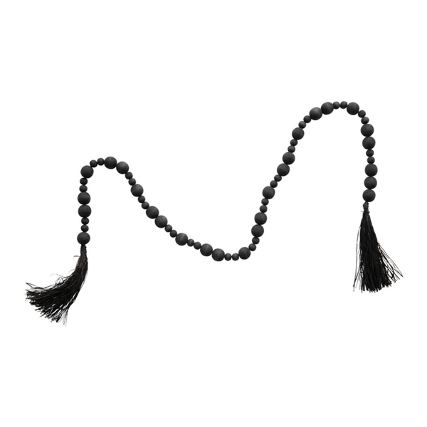 Blackout Wood Bead Tassel