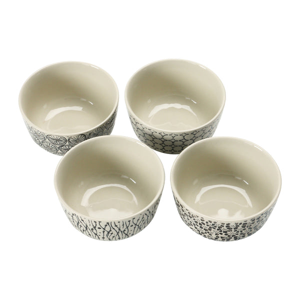 Cottage Hand-Stamped Bowl with Pattern