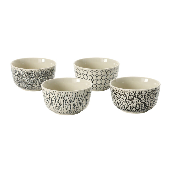 Cottage Hand-Stamped Bowl with Pattern