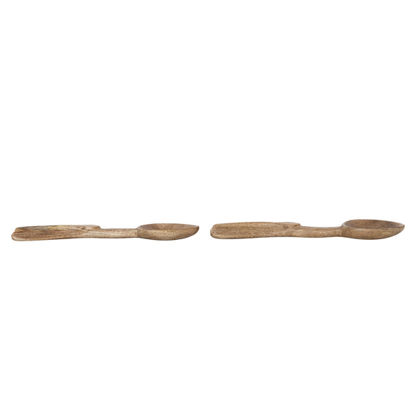 Carved Mango Wood Salad Servers