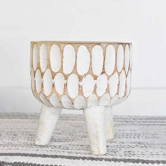 Dash Carved Wood Planter