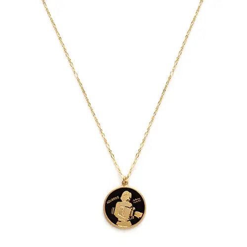 Black Enamel Zodiac Necklaces
