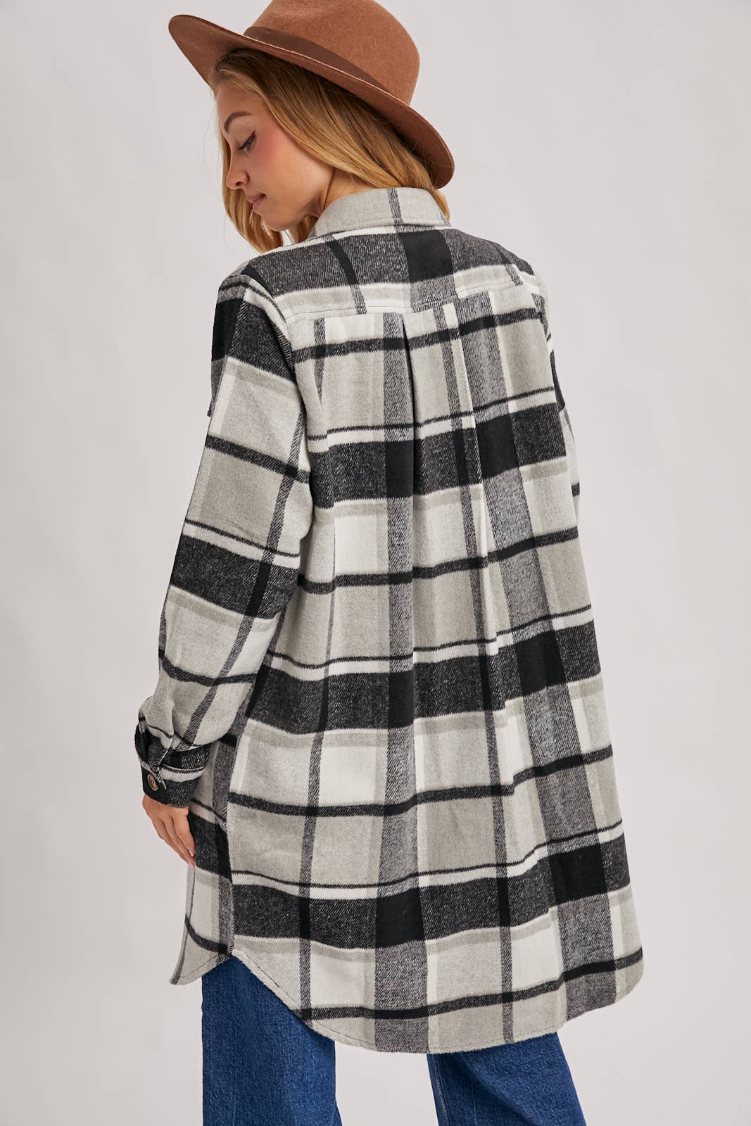 Olena Flannel Longline Shacket