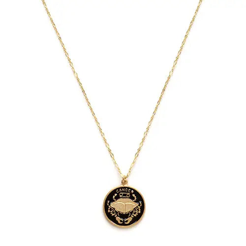 Black Enamel Zodiac Necklaces