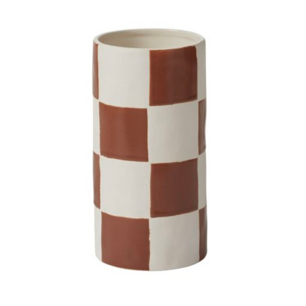 Checkerboard Vase | Rust