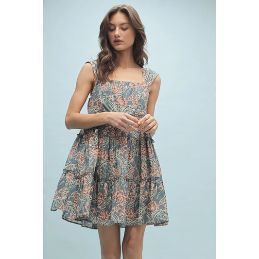 Hannah Floral Tiered Mini Dress