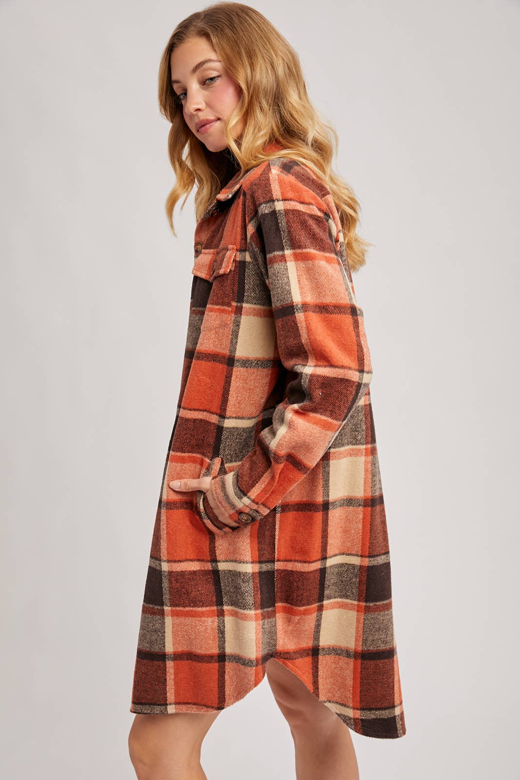 Olena Flannel Longline Shacket