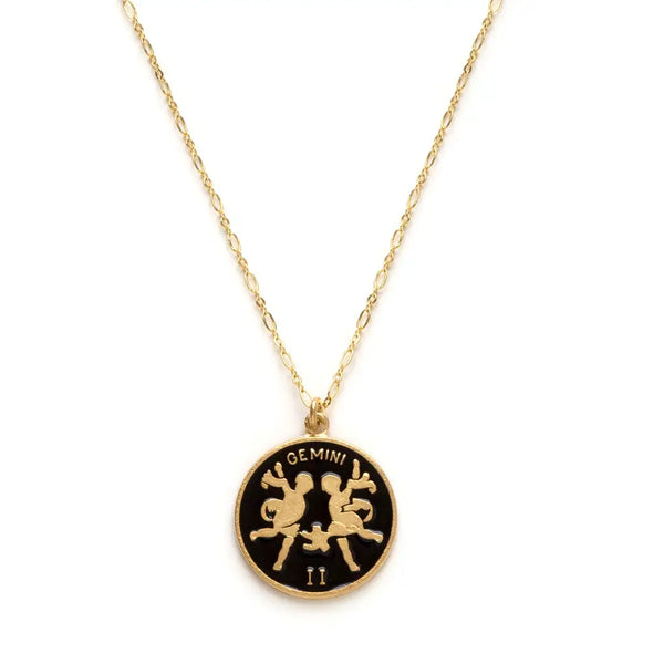 Black Enamel Zodiac Necklaces