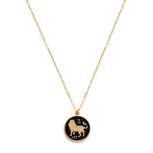 Black Enamel Zodiac Necklaces