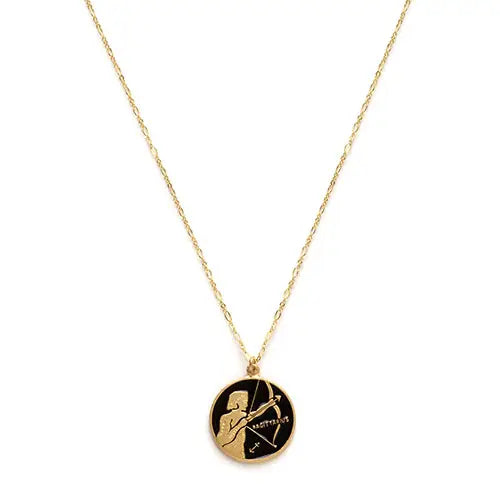 Black Enamel Zodiac Necklaces