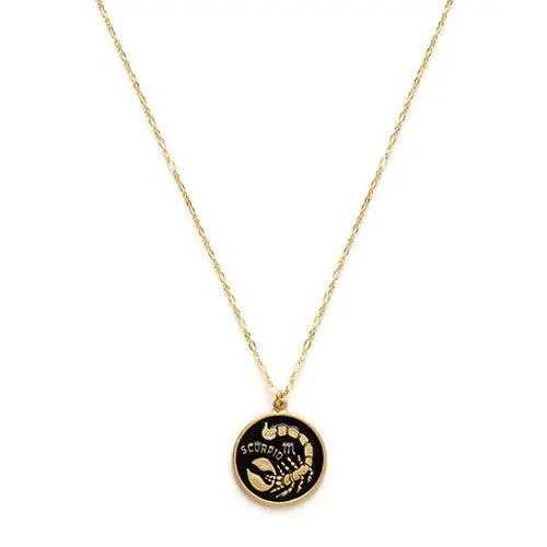 Black Enamel Zodiac Necklaces