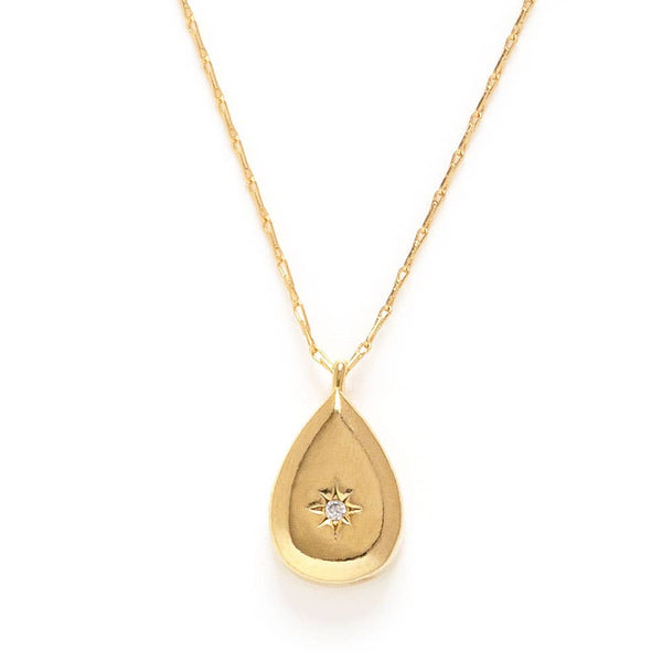 Teardrop with Crystal Pendant Necklace